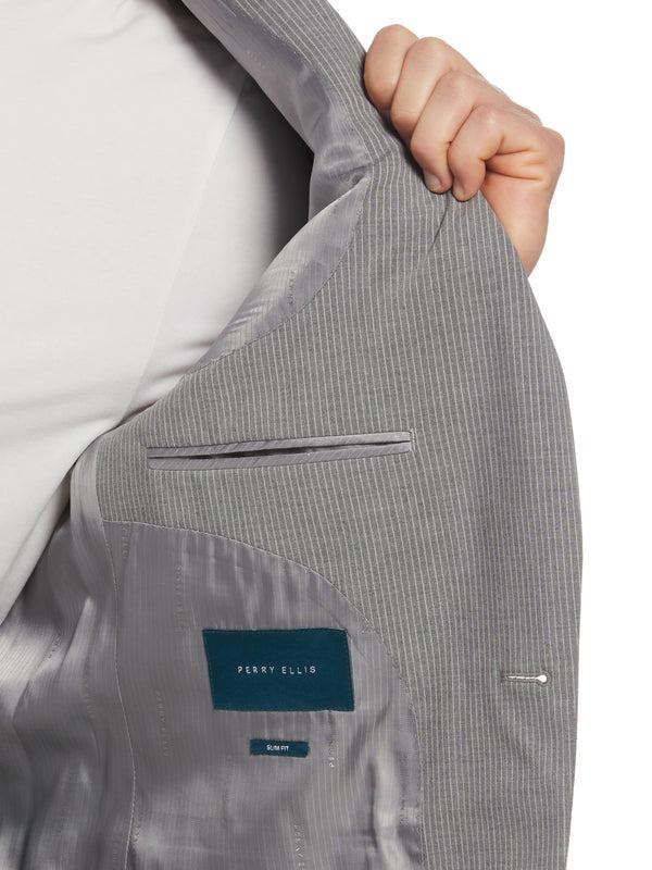 Perry Ellis Slim Fit Pinstripe Suit Jacket Grey