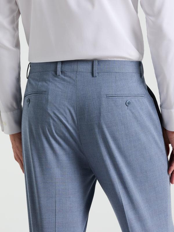 Perry Ellis Slim Fit Plaid Print Suit Pant Blue