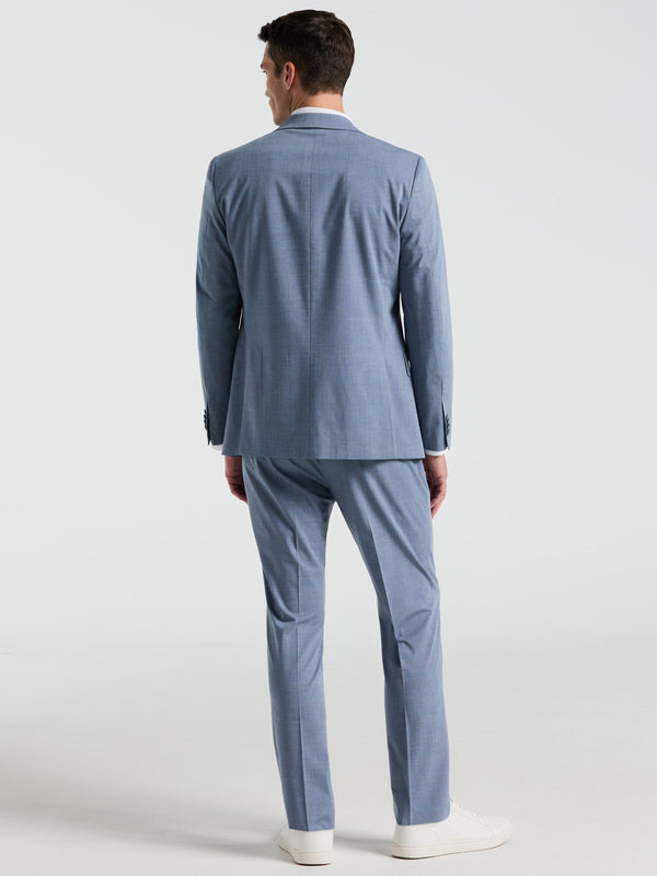 Perry Ellis Slim Fit Plaid Print Suit Pant Blue