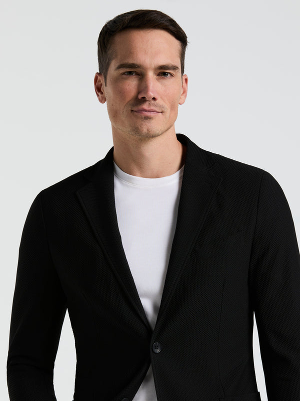 Perry Ellis Slim Fit Solid Knit Blazer Black