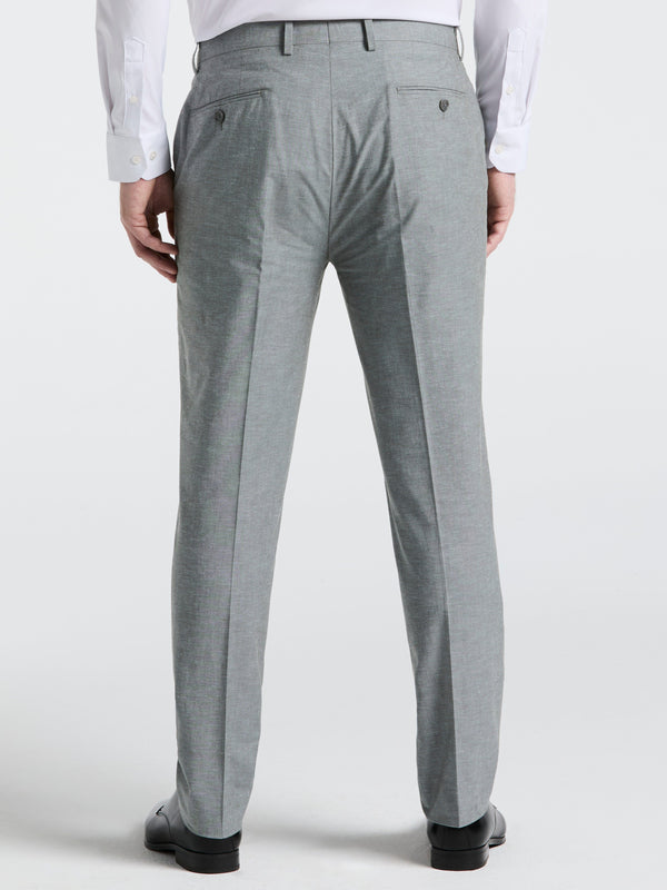 Perry Ellis Slim Fit Solid Linen Blend Pant Grey