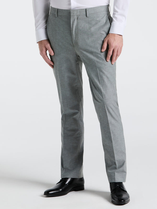 perry ellis Slim Fit Solid Linen Blend Pant Grey