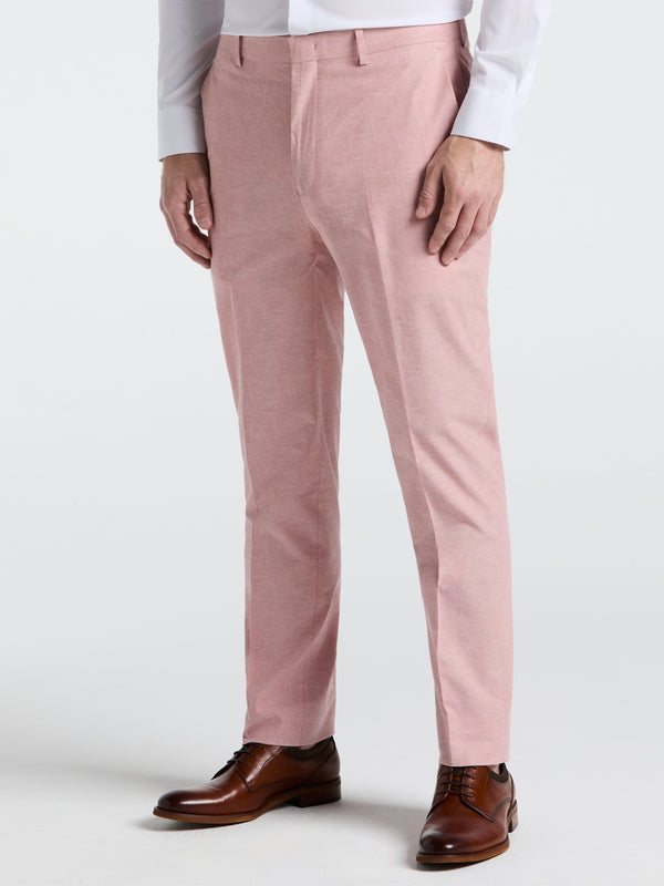 perry ellis Slim Fit Solid Linen Blend Pant Pink