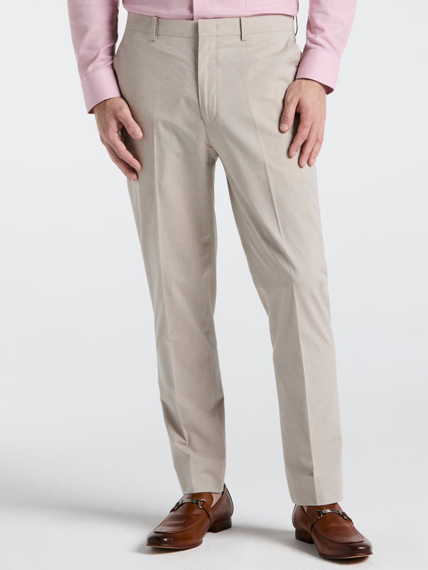 perry ellis Slim Fit Solid Linen Blend Pant Sand