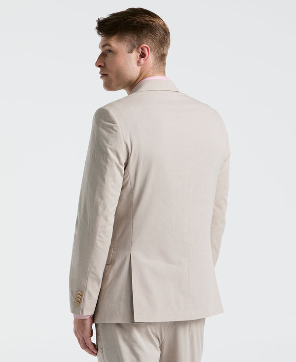 Perry Ellis Slim Fit Tan Solid Linen Blend Suit