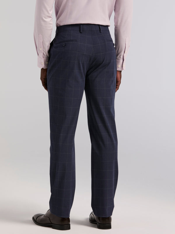 Perry Ellis Slim Fit Windowpane Suit Pant Blue