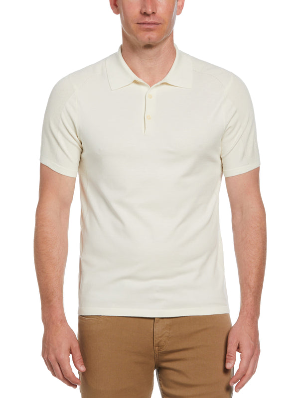 perry ellis Solid Tech Knit Texture Polo Black