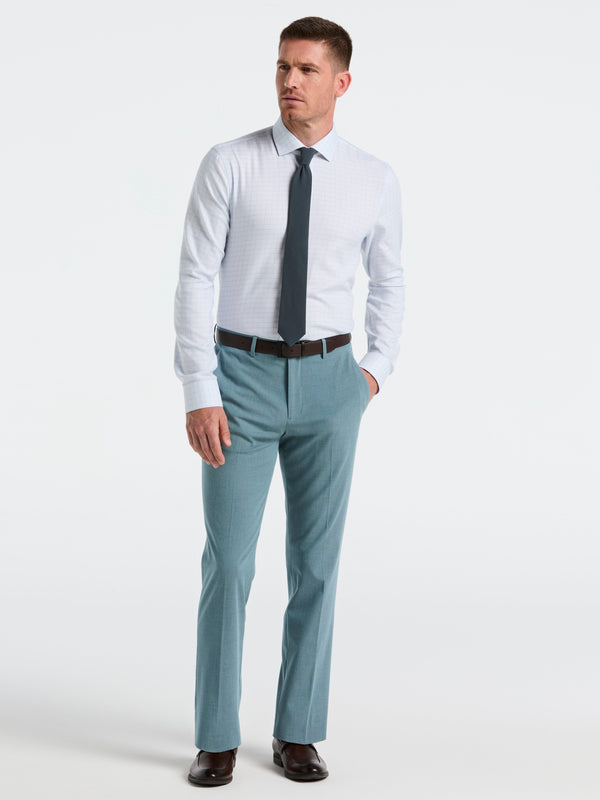 Perry Ellis Stretch Checkered Dress Shirt Indigo