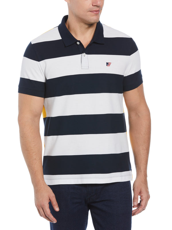 perry ellis Striped Nautical Polo Dark Sapphire