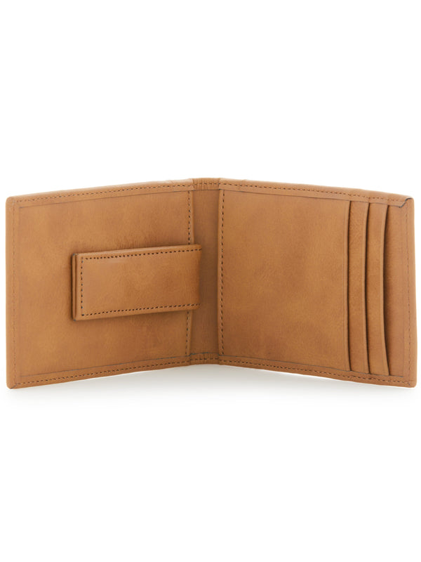 Perry Ellis Tan Leather Money Clip Wallet Tan