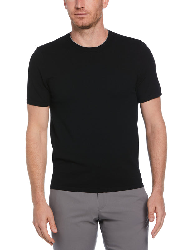 Perry Ellis Tech Knit Sweater Tee Rosin