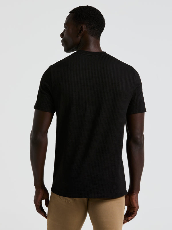 Perry Ellis Textured Crew Tee Black