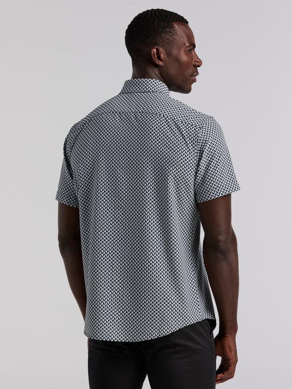 Perry Ellis Triangle Geo Print Shirt Bright White