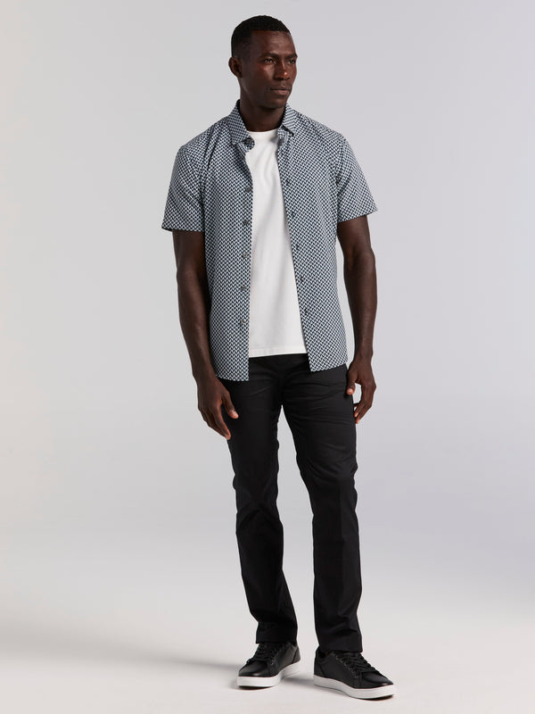 Perry Ellis Triangle Geo Print Shirt Bright White