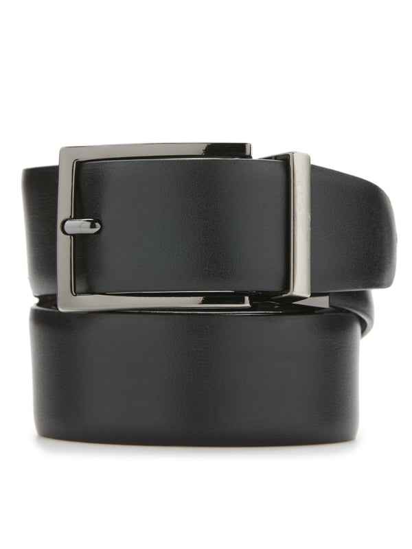 perry ellis Wavy Black Leather Belt Blk20