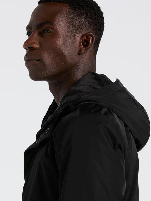 Perry Ellis Plainweave Insulated Hooded Jacket Black