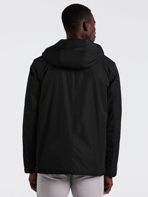 Perry Ellis Plainweave Insulated Hooded Jacket Black