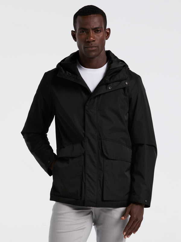 perry ellis Plainweave Insulated Hooded Jacket Black