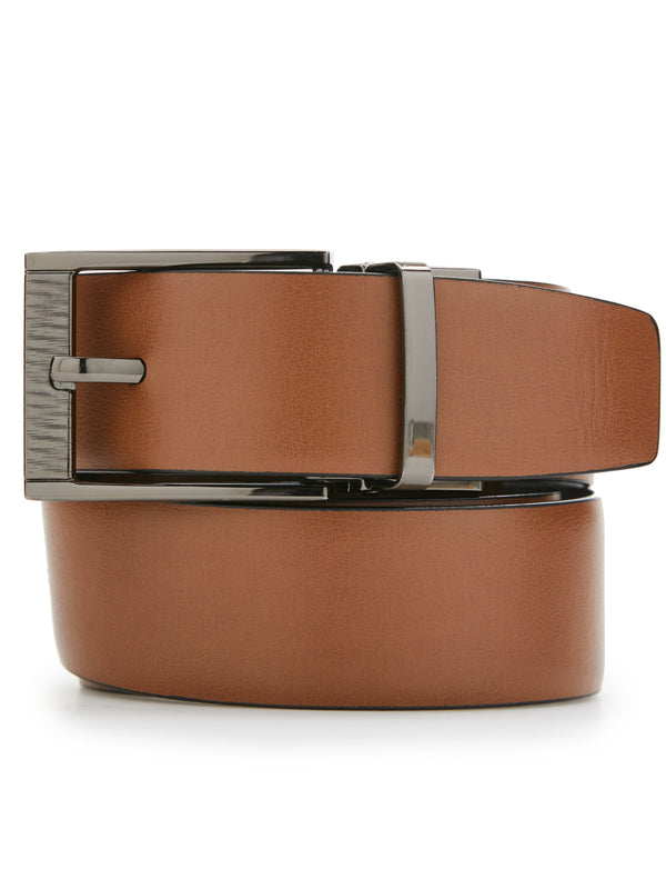 Perry Ellis Reversible Scratch Leather Belt Black/Brown