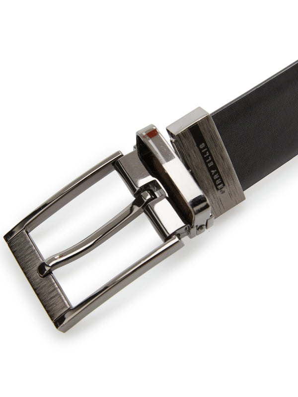 Perry Ellis Reversible Scratch Leather Belt Black/Brown