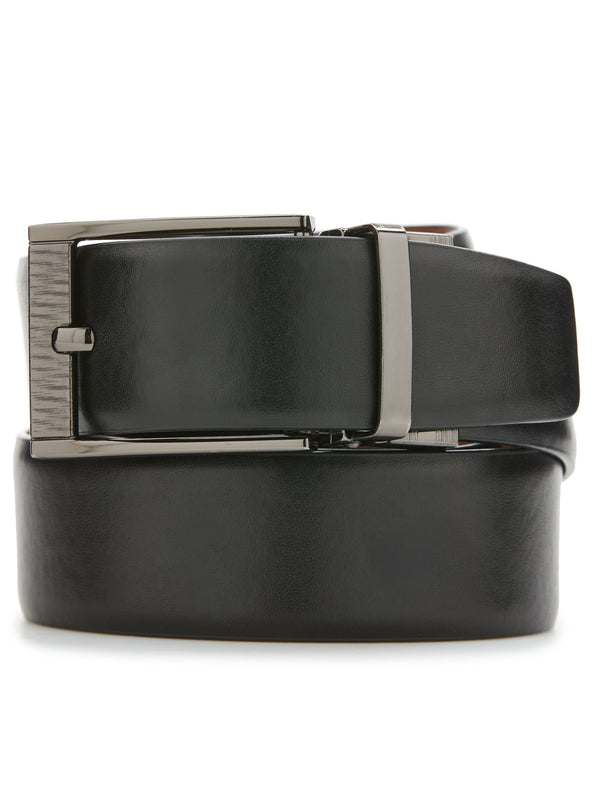 perry ellis Reversible Scratch Leather Belt Black/Brown