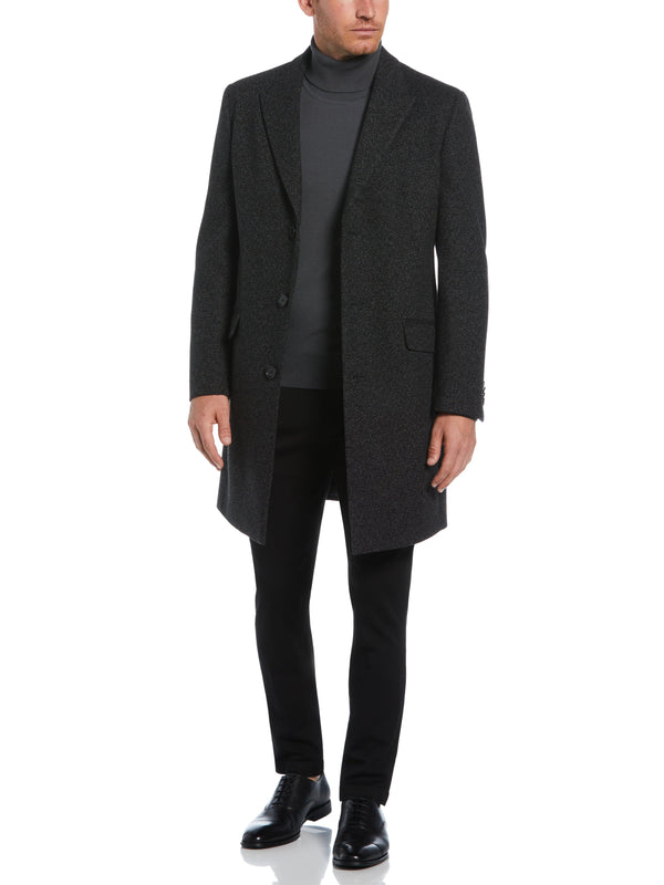 Perry Ellis Single Breasted 3 Button Overcoat Dark Charcoal
