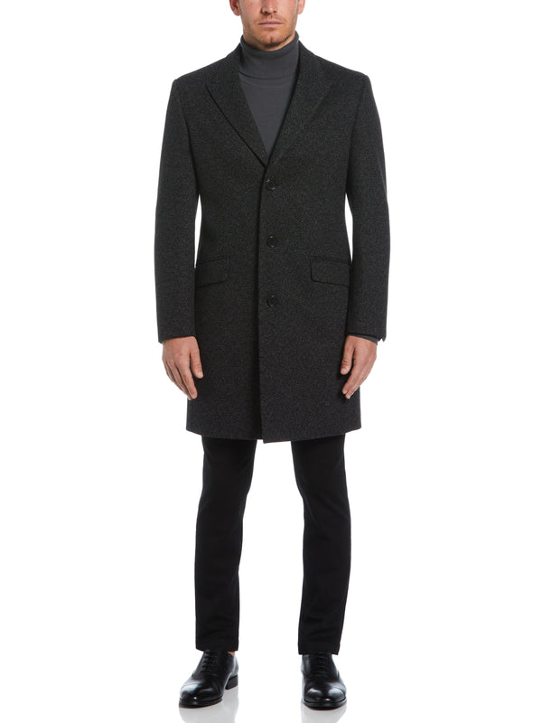 perry ellis Single Breasted 3 Button Overcoat Dark Charcoal
