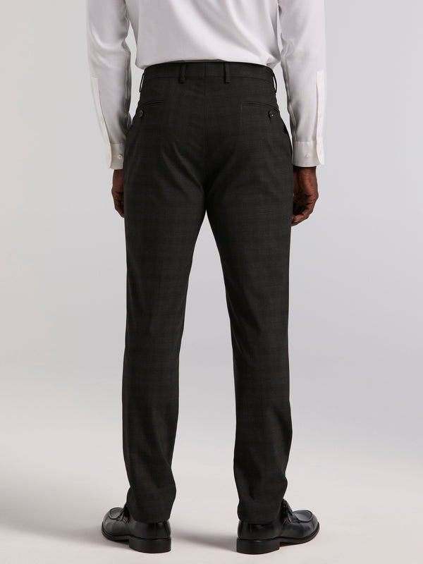 Perry Ellis Skinny Fit Charcoal Plaid Suit Pant Charcoal