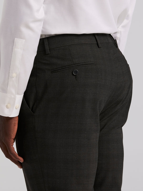 Perry Ellis Skinny Fit Charcoal Plaid Suit Pant Charcoal