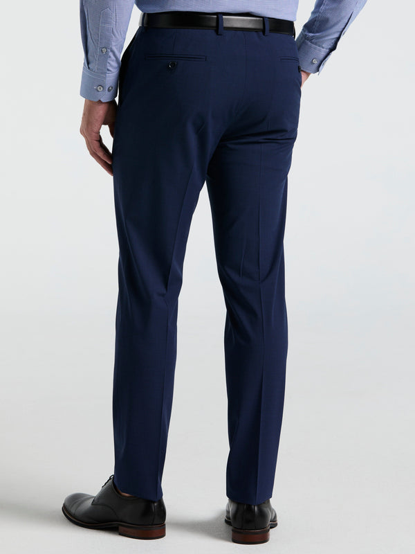 Perry Ellis Skinny Fit Mini Houndstooth Suit Pant Blue