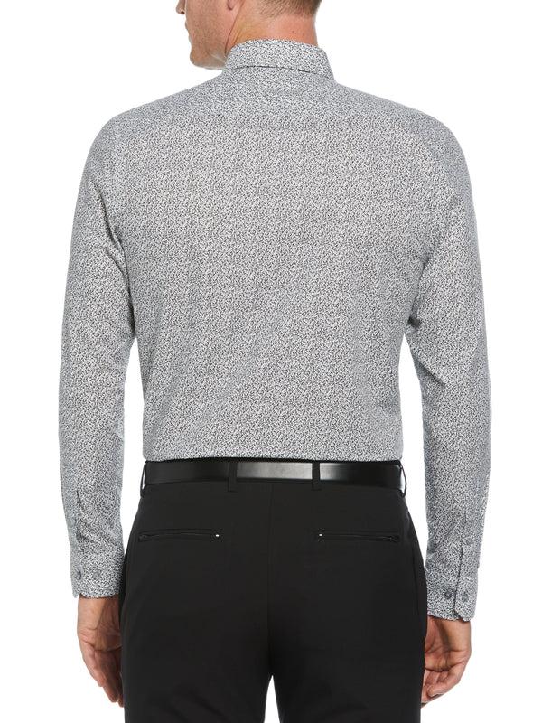 Perry Ellis Slim Fit Button-Down Camo Floral Pattern Dress Shirt Dark Charcoal