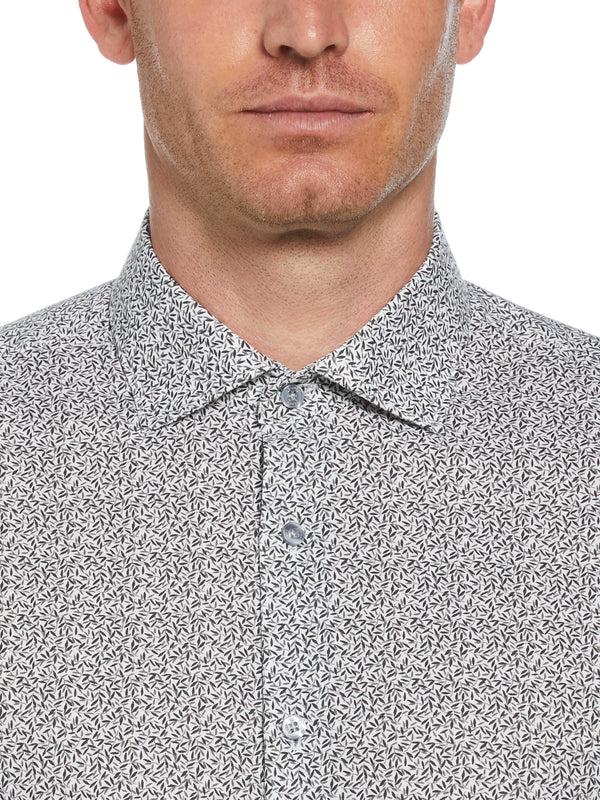 Perry Ellis Slim Fit Button-Down Camo Floral Pattern Dress Shirt Dark Charcoal