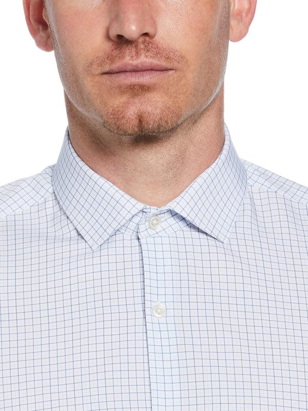 Perry Ellis Slim Fit Button-Down Check Dress Shirt Navy