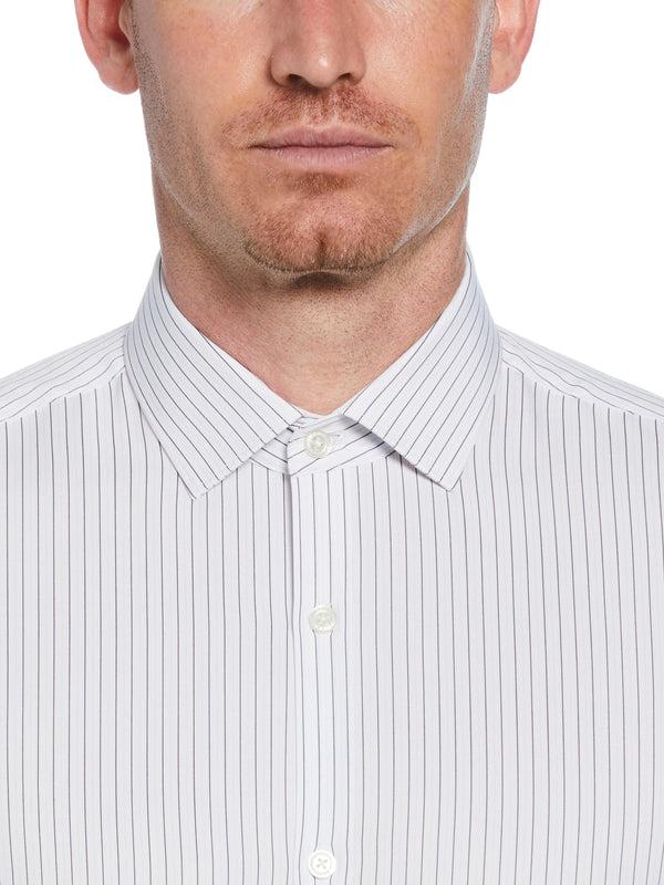 Perry Ellis Slim Fit Button-Down Stretch Stripe Dress Shirt White