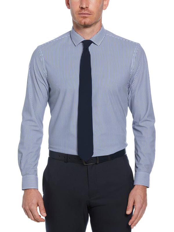 perry ellis Slim Fit Button-Down Striped Dress Shirt Navy