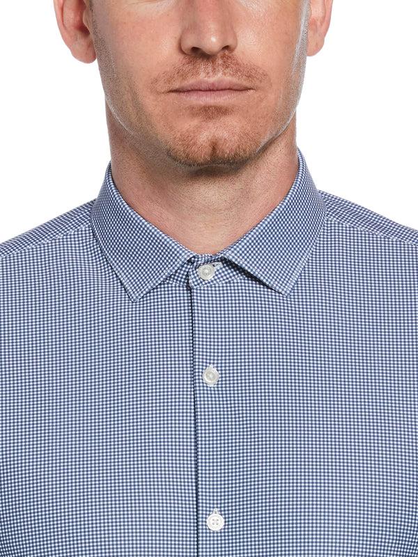 Perry Ellis Slim Fit Checkered Button-Down Dress Shirt New Blue