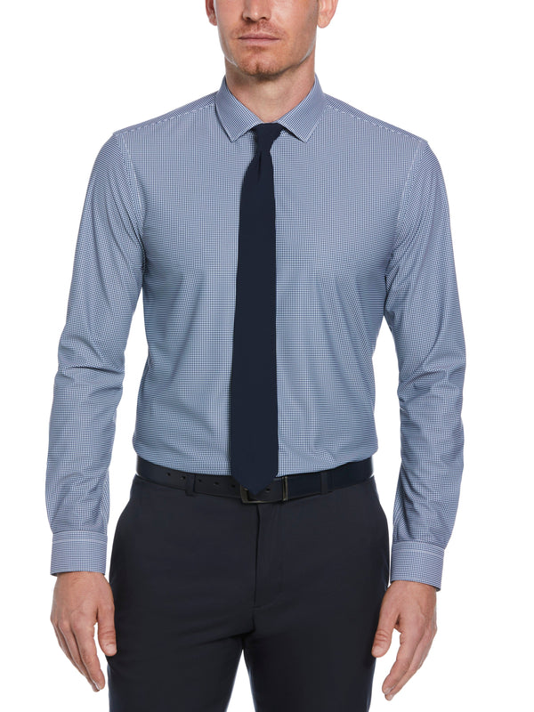 perry ellis Slim Fit Checkered Button-Down Dress Shirt New Blue