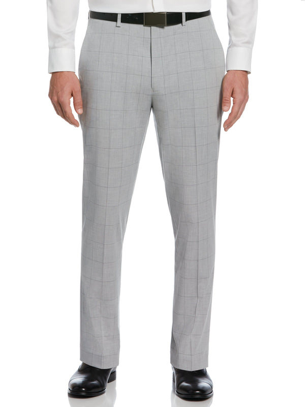 perry ellis Slim Fit Checkered Suit Pant Light Grey
