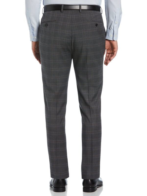 Perry Ellis Slim Fit Deco Plaid Suit Pant Grey/Brown