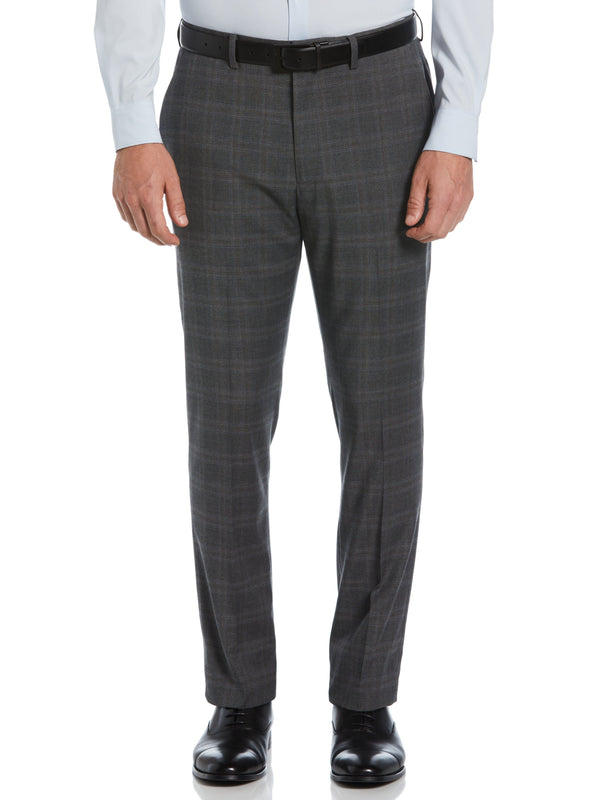 perry ellis Slim Fit Deco Plaid Suit Pant Grey/Brown