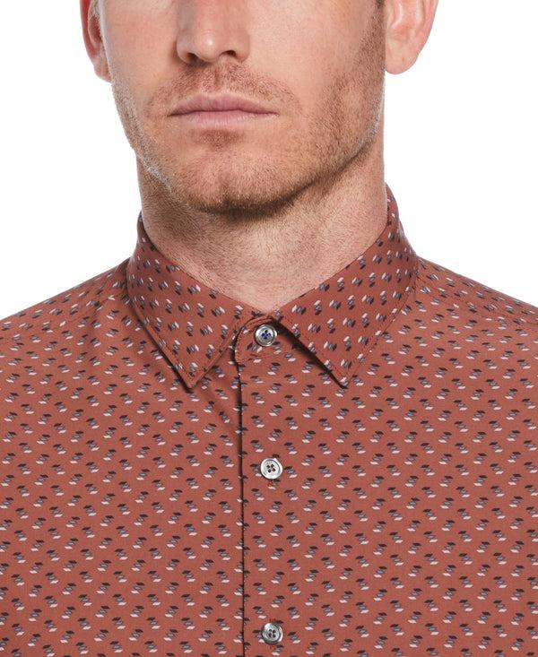 Perry Ellis Slim Fit Diamond Print Shirt Rustic Brown