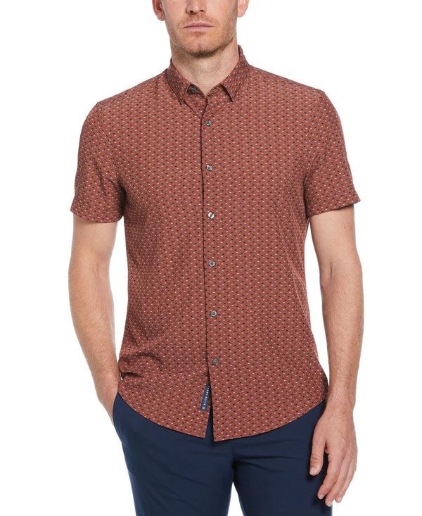 perry ellis Slim Fit Diamond Print Shirt Rustic Brown