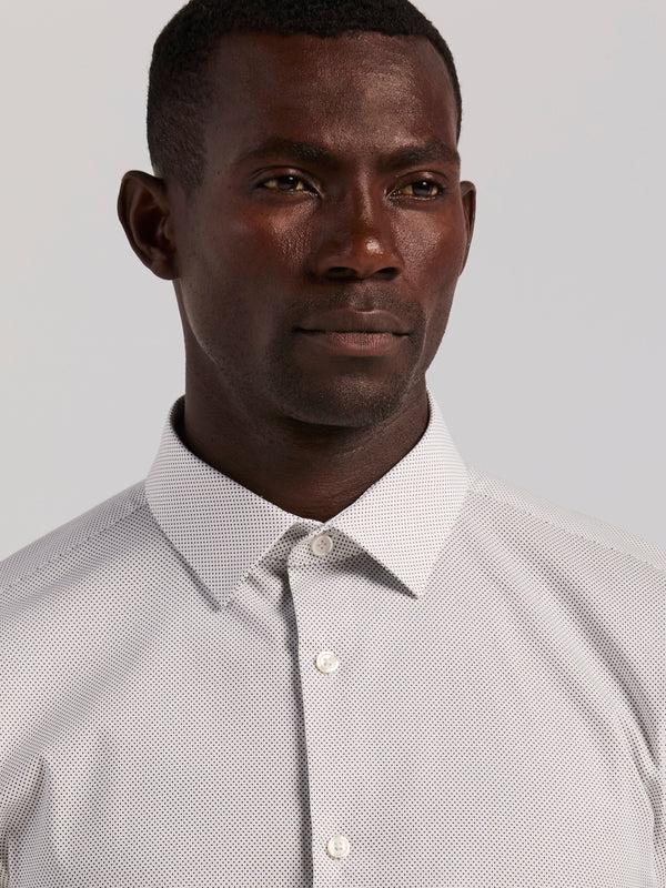 Perry Ellis Slim Fit Dot Print Dress Shirt Bright White