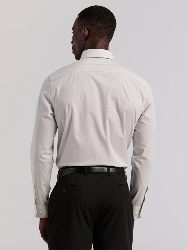 Perry Ellis Slim Fit Dot Print Dress Shirt Bright White