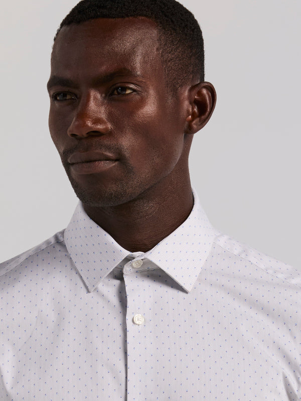 Perry Ellis Slim Fit Dot Stripe Dress Shirt Bright White