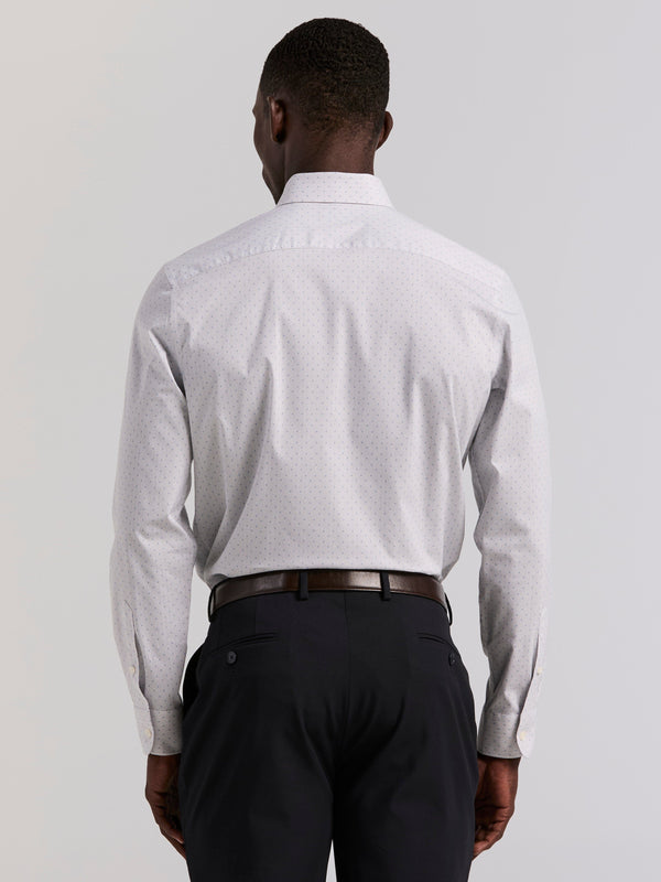 Perry Ellis Slim Fit Dot Stripe Dress Shirt Bright White