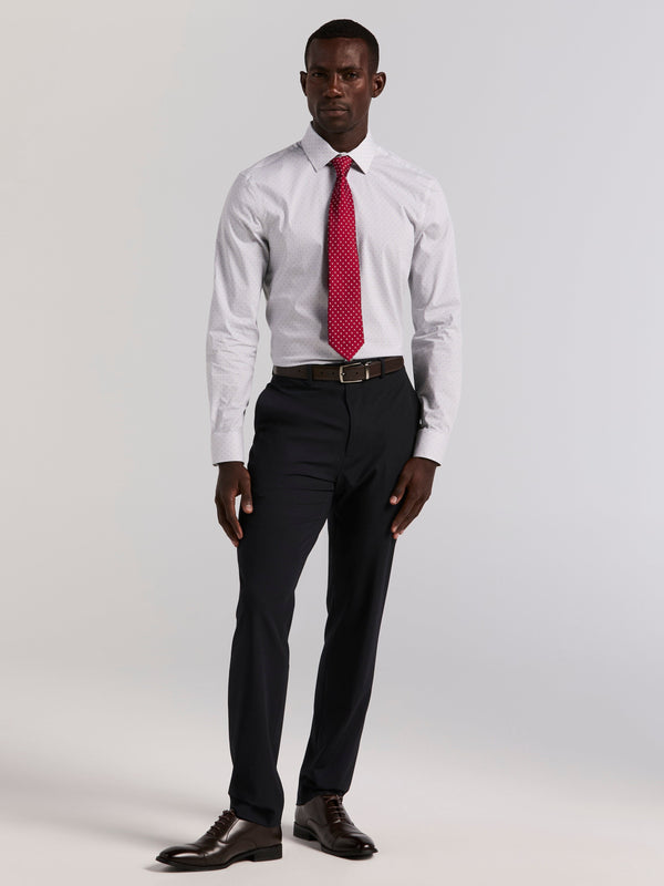 Perry Ellis Slim Fit Dot Stripe Dress Shirt Bright White