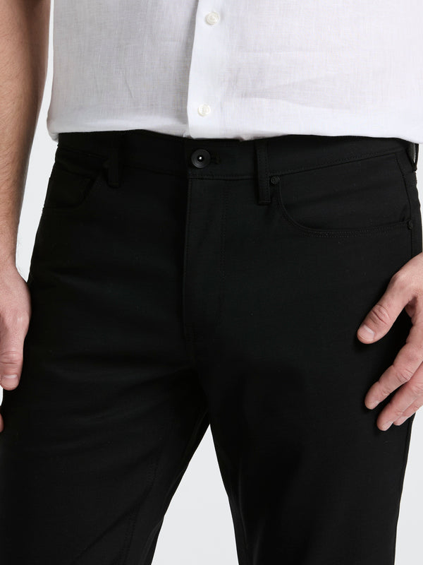 Perry Ellis Slim Fit Double Cloth 5-Pocket Pants Black