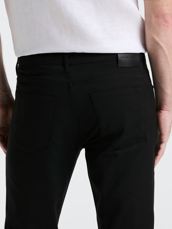 Perry Ellis Slim Fit Double Cloth 5-Pocket Pants Black