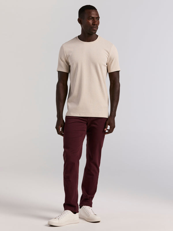 Perry Ellis Slim Fit Dyed Solid Twill Five Pocket Pant Fudge